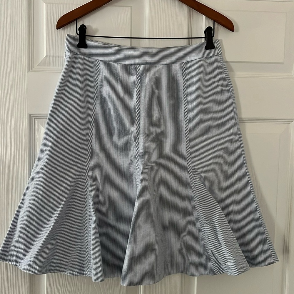 Brooks Brothers blue and white pinstripe skirt